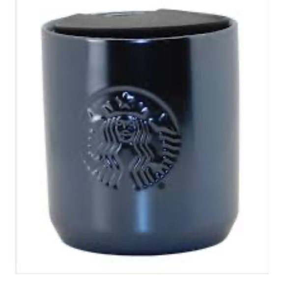 Two Starbucks Black Iridescent Embossed Mermaid Logo Tumbler Mug No Handle 8 oz - Picture 3 of 6